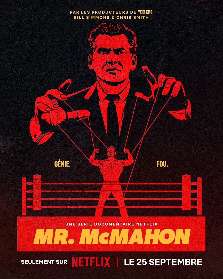 Affiche de la série Mr. McMahon : Gourou du catch (2024) de . Voir Mr. McMahon : Gourou du catch en streaming / torrent sur meilleurs-films.fr