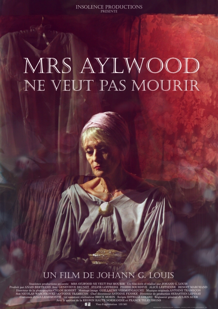 Affiche du court métrage Mrs. Aylwood ne veut pas mourir (2013) de Johann G. Louis. Voir Mrs. Aylwood ne veut pas mourir en streaming / torrent sur meilleurs-films.fr