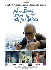 Affiche du film Never ending man : Hayao Miyazaki (2016) de Kaku Arakawa. Voir Never ending man : Hayao Miyazaki en streaming / torrent sur meilleurs-films.fr