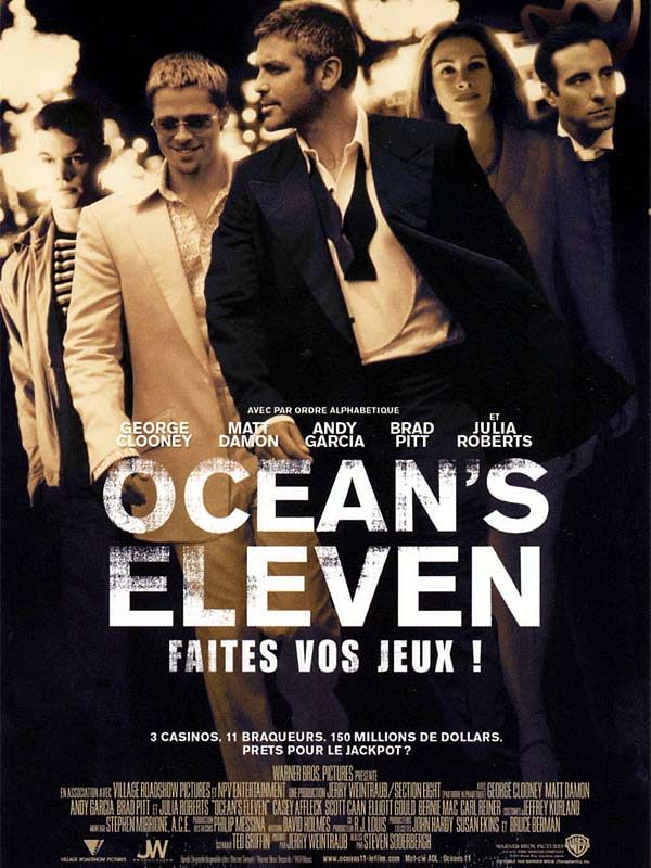 Affiche du film Ocean’s Eleven (2001) de Steven Soderbergh Affiche du film Ocean’s Eleven (2001) de Steven Soderbergh. Voir Ocean’s Eleven en streaming / torrent sur meilleurs-films.fr