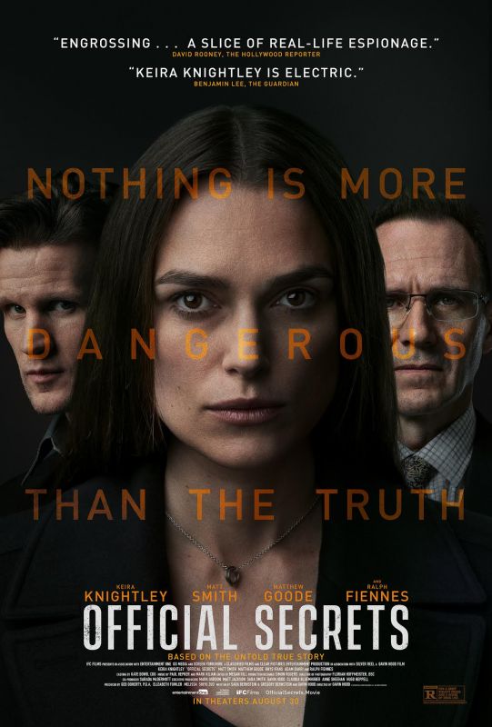 Affiche du film Official Secrets (2019) de Gavin Hood. Voir Official Secrets en streaming / torrent sur meilleurs-films.fr