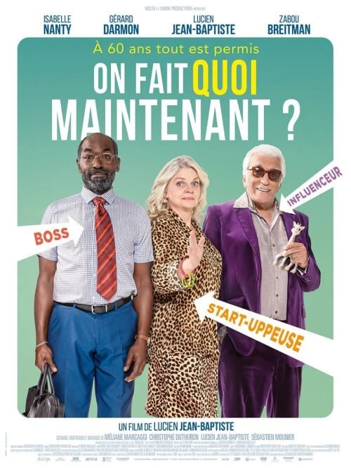 Affiche du film On fait quoi maintenant ? (2024) de Lucien Jean-Baptiste. Voir On fait quoi maintenant ? en streaming / torrent sur meilleurs-films.fr