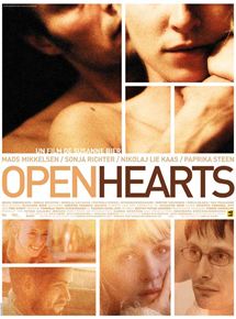 Affiche du film Open hearts (2002) de Susanne Bier. Voir Open hearts en streaming / torrent sur meilleurs-films.fr