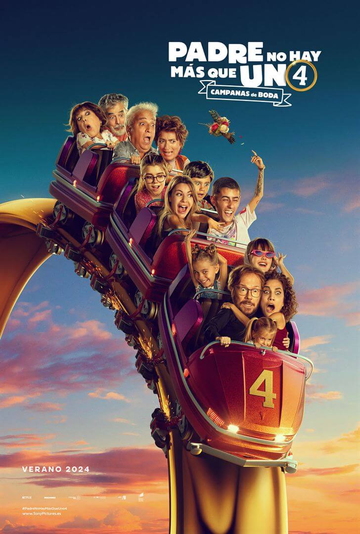 Affiche du film Padre no hay más que uno 4 : Campanas de boda (2024) de Santiago Segura. Voir Padre no hay más que uno 4 : Campanas de boda en streaming / torrent sur meilleurs-films.fr