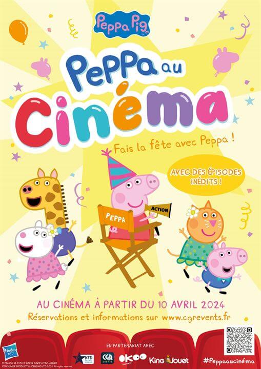 Affiche du court métrage Peppa au cinéma (2024) de . Voir Peppa au cinéma en streaming / torrent sur meilleurs-films.fr
