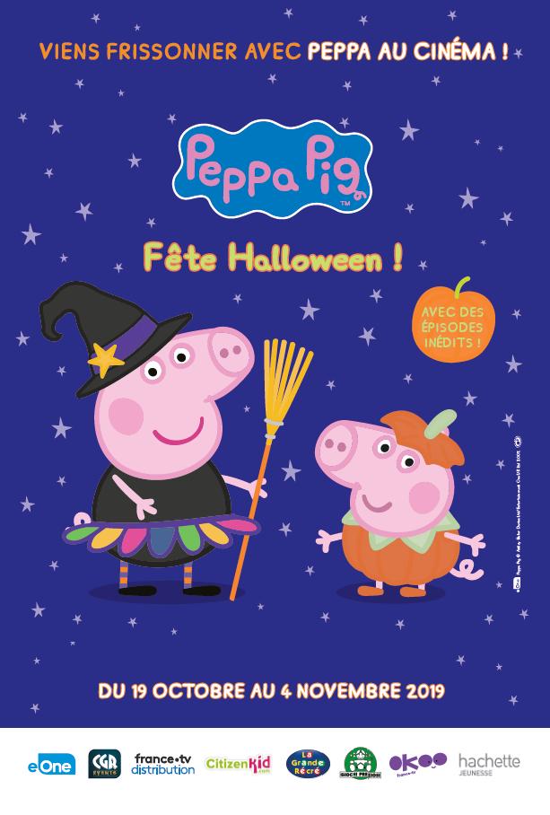 Affiche du court métrage Peppa Pig fête Halloween (2019) de Mark Baker. Voir Peppa Pig fête Halloween en streaming / torrent sur meilleurs-films.fr