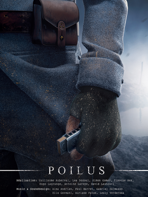 Affiche du court métrage Poilus () de Guillaume Auberval. Voir Poilus en streaming / torrent sur meilleurs-films.fr