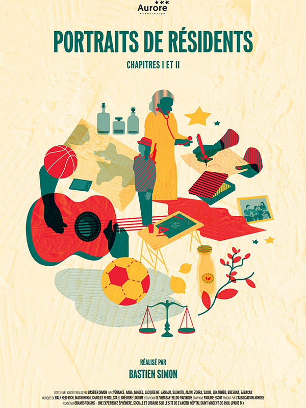Affiche du court métrage Portraits de résidents (2017) de Bastien Simon. Voir Portraits de résidents en streaming / torrent sur meilleurs-films.fr
