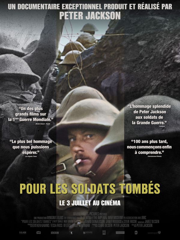Affiche du film Pour les soldats tombés (2018) de Peter Jackson. Voir Pour les soldats tombés en streaming / torrent sur meilleurs-films.fr
