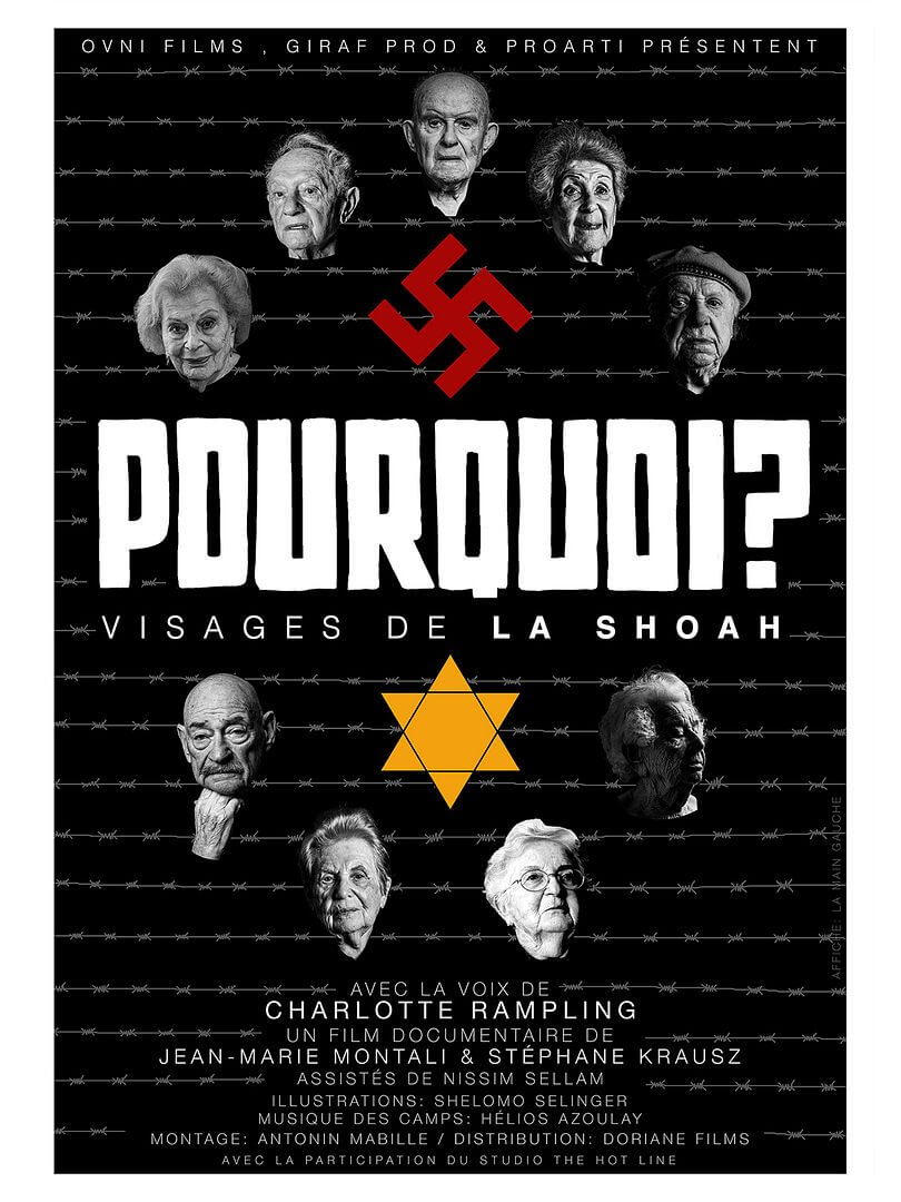 Affiche du film Pourquoi ? Visages de la Shoah (2025) de Jean-Marie Montali. Voir Pourquoi ? Visages de la Shoah en streaming / torrent sur meilleurs-films.fr
