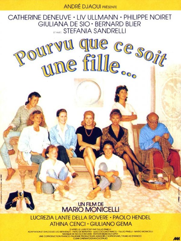 Affiche du film Pourvu que ce soit une fille (1986) de Mario Monicelli Affiche du film Pourvu que ce soit une fille (1986) de Mario Monicelli. Voir Pourvu que ce soit une fille en streaming / torrent sur meilleurs-films.fr