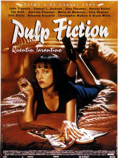 Affiche du film Pulp Fiction (1994) de Quentin Tarantino Affiche du film Pulp Fiction (1994) de Quentin Tarantino. Voir Pulp Fiction en streaming / torrent sur meilleurs-films.fr