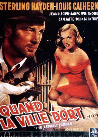 Affiche du film Quand la ville dort (1950) de John Huston. Voir Quand la ville dort en streaming / torrent sur meilleurs-films.fr