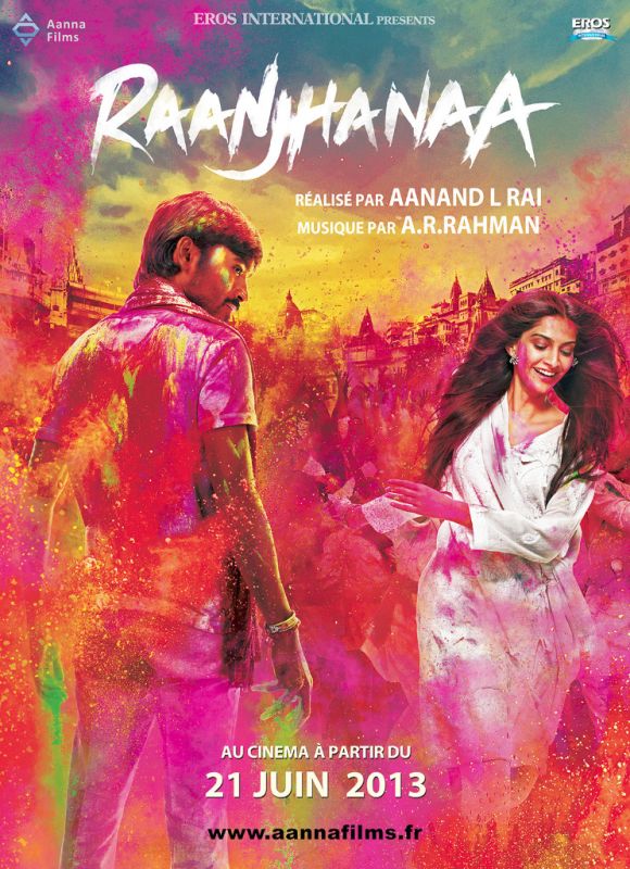 Affiche du film Raanjhanaa (2013) de Aanand Rai. Voir Raanjhanaa en streaming / torrent sur meilleurs-films.fr