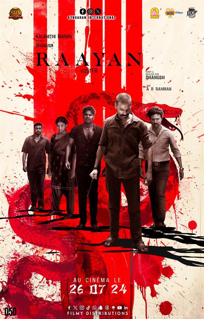 Affiche du film Raayan (2024) de Dhanush Affiche du film Raayan (2024) de Dhanush. Voir Raayan en streaming / torrent sur meilleurs-films.fr
