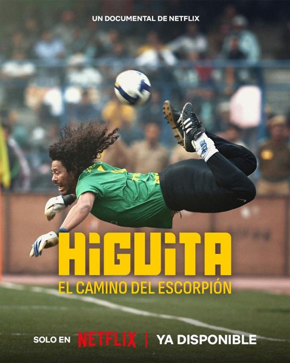 Affiche du film René Higuita : Comme un scorpion en cage (2023) de Luis Ara Hermida. Voir René Higuita : Comme un scorpion en cage en streaming / torrent sur meilleurs-films.fr