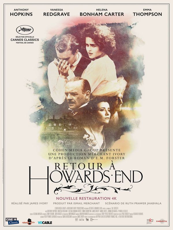 Affiche du film Retour à Howards End (1992) de James Ivory. Voir Retour à Howards End en streaming / torrent sur meilleurs-films.fr