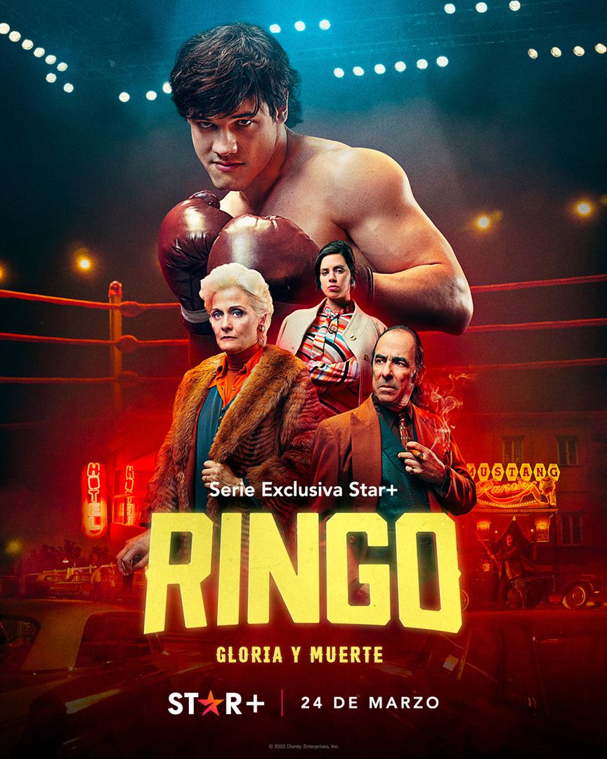 Affiche de la série Ringo, gloire et déclin (2023) de Nicolás Perez Veiga. Voir Ringo, gloire et déclin en streaming / torrent sur meilleurs-films.fr
