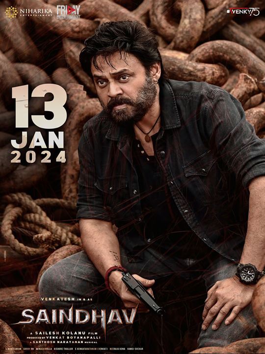 Affiche du film Saindhav (2024) de Sailesh Kolanu. Voir Saindhav en streaming / torrent sur meilleurs-films.fr