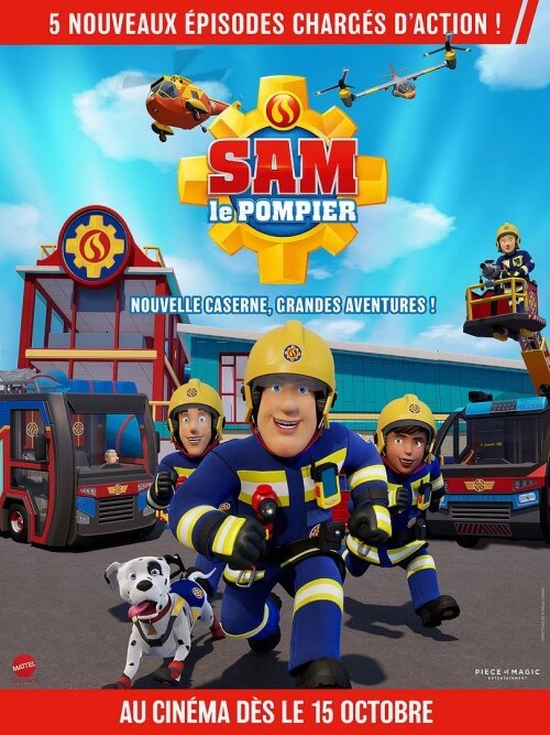 Affiche du film Sam le pompier – nouvelle caserne, grandes aventures ! (2025) de Colleen Morton & Connor Ferguson.