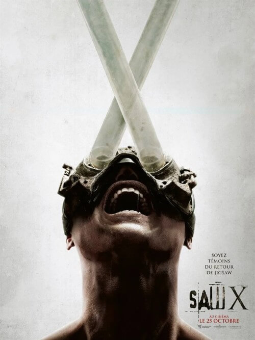 Affiche du film Saw 10 (2023) de Kevin Greutert. Voir Saw 10 en streaming / torrent sur meilleurs-films.fr