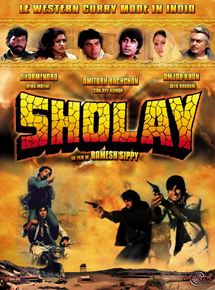Affiche du film Sholay (1975) de Ramesh Sippy. Voir Sholay en streaming / torrent sur meilleurs-films.fr