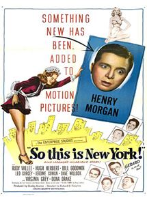 Affiche du film So this is New York (1948) de Richard Fleischer. Voir So this is New York en streaming / torrent sur meilleurs-films.fr