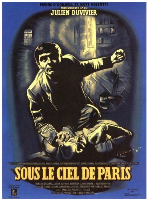 Affiche du film Sous le ciel de Paris (1951) de Julien Duvivier. Voir Sous le ciel de Paris en streaming / torrent sur meilleurs-films.fr