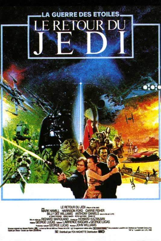 Affiche du film Star Wars : Episode VI – Le Retour du Jedi (1983) de Richard Marquand. Voir Star Wars : Episode VI – Le Retour du Jedi en streaming / torrent sur meilleurs-films.fr