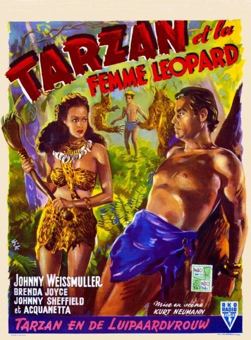 Affiche du film Tarzan et la Femme léopard (1946) de Kurt Neumann. Voir Tarzan et la Femme léopard en streaming / torrent sur meilleurs-films.fr