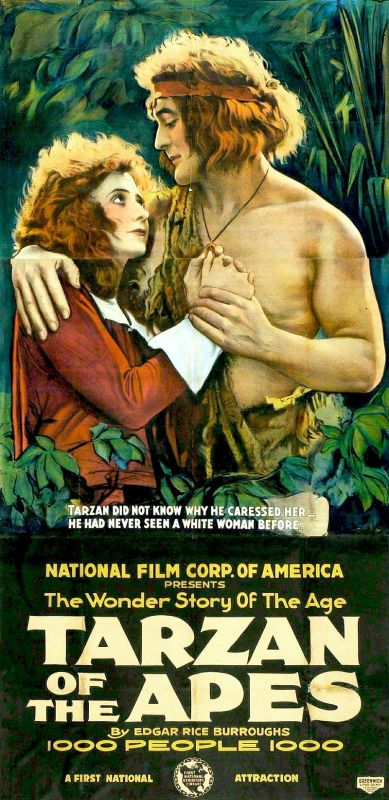 Affiche du film Tarzan of the Apes (1918) de Scott Sidney. Voir Tarzan of the Apes en streaming / torrent sur meilleurs-films.fr