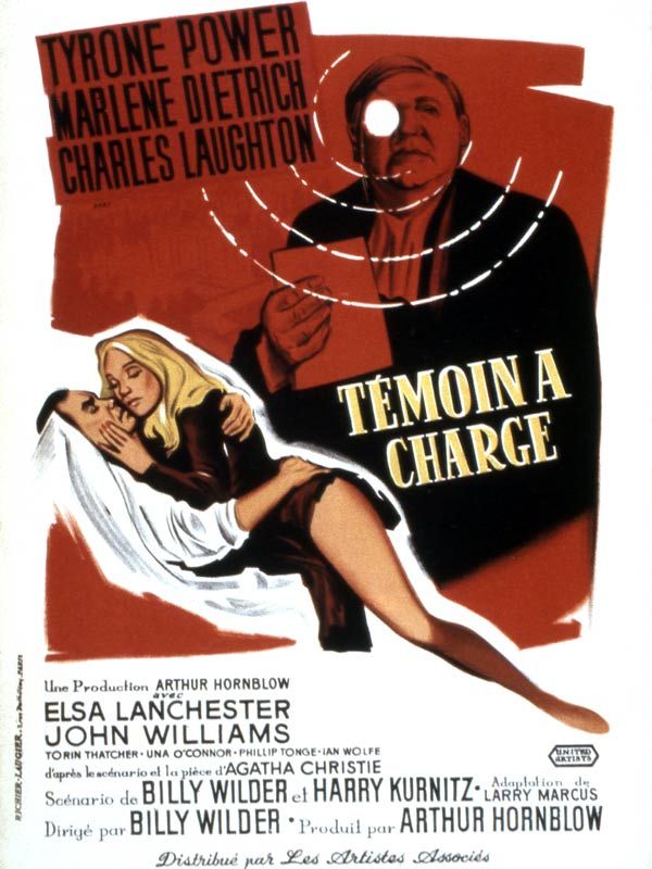 Affiche du film Témoin à charge (1957) de Billy Wilder. Voir Témoin à charge en streaming / torrent sur meilleurs-films.fr