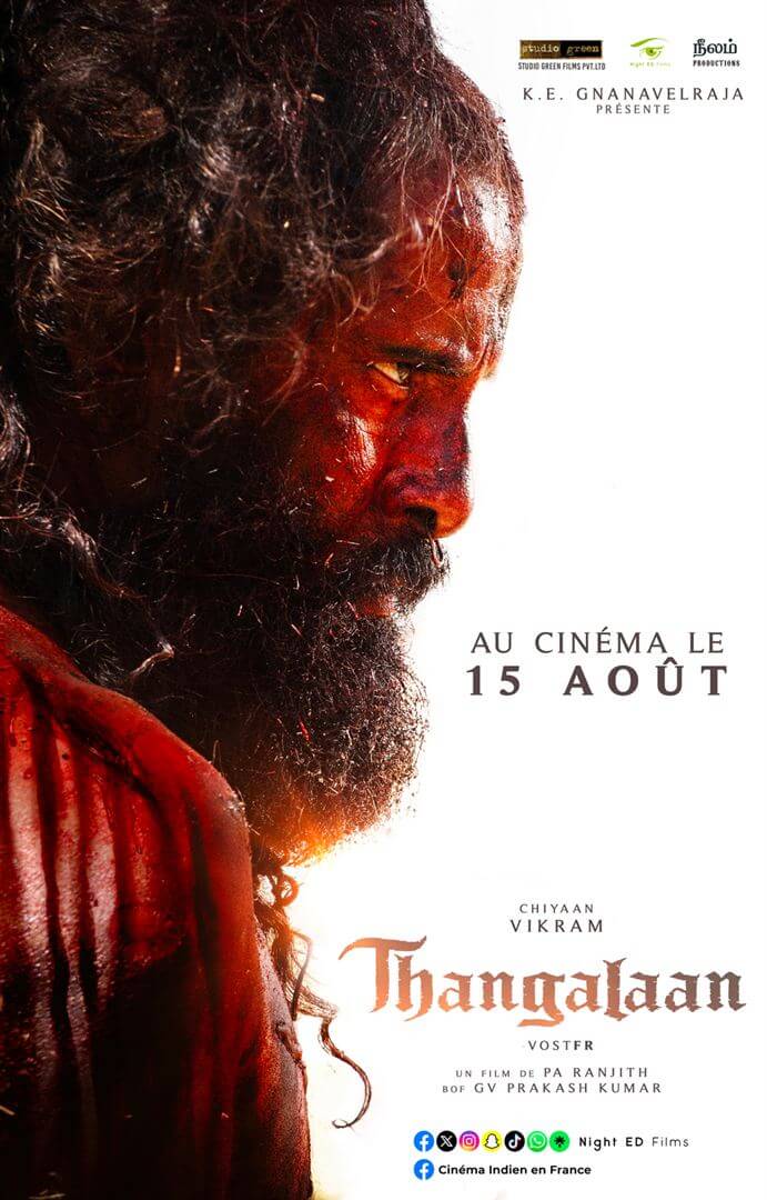 Affiche du film Thangalaan (2024) de Pa Ranjith. Voir Thangalaan en streaming / torrent sur meilleurs-films.fr
