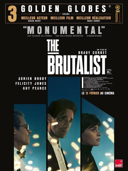 Affiche du film The Brutalist (2024) de Brady Corbet Affiche du film The Brutalist (2024) de Brady Corbet. Voir The Brutalist en streaming / torrent sur meilleurs-films.fr