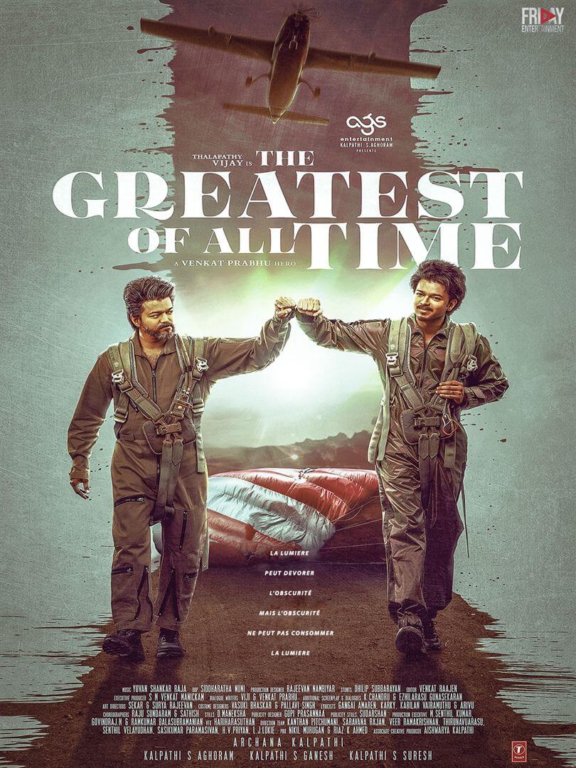 Affiche du film The Greatest of All Time (2024) de Venkat Prabhu. Voir The Greatest of All Time en streaming / torrent sur meilleurs-films.fr