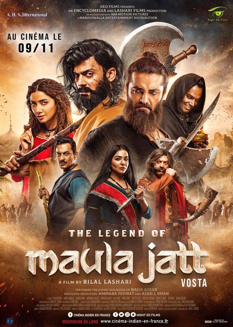 Affiche du film The Legend of Maula Jatt (2022) de Bilal Lashari. Voir The Legend of Maula Jatt en streaming / torrent sur meilleurs-films.fr
