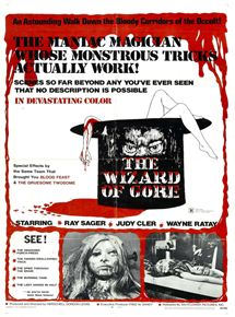 Affiche du film The Wizard of Gore (1970) de Herschell Gordon Lewis. Voir The Wizard of Gore en streaming / torrent sur meilleurs-films.fr