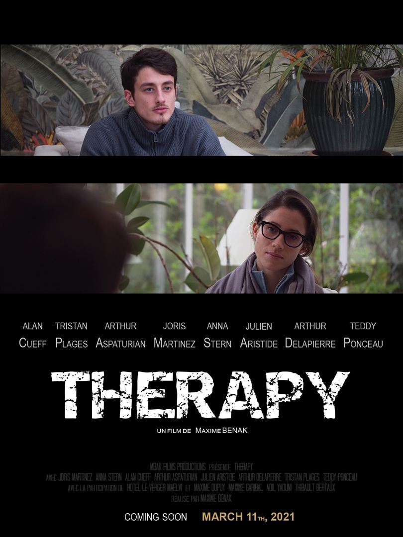 Affiche du court métrage Therapy (2025) de Maxime Benak. Voir Therapy en streaming / torrent sur meilleurs-films.fr