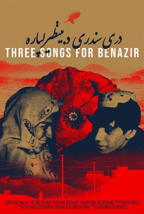 Affiche du court métrage Three Songs for Benazir (2025) de Elizabeth Mirzaei. Voir Three Songs for Benazir en streaming / torrent sur meilleurs-films.fr