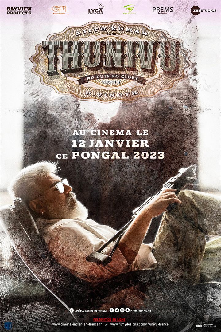 Affiche du film Thunivu (2022) de H. Vinoth. Voir Thunivu en streaming / torrent sur meilleurs-films.fr