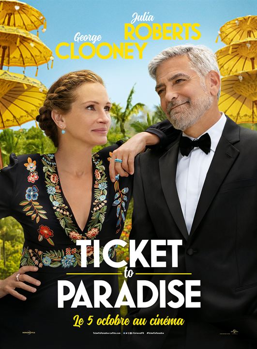 Affiche du film Ticket To Paradise (2022) de Ol Parker. Voir Ticket To Paradise en streaming / torrent sur meilleurs-films.fr