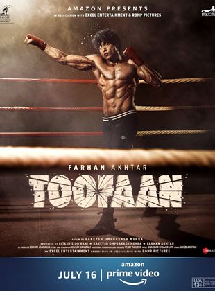Affiche du film Toofaan (2021) de Rakeysh Omprakash Mehra. Voir Toofaan en streaming / torrent sur meilleurs-films.fr