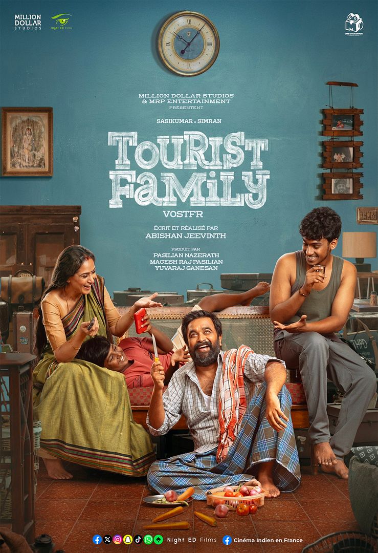 Affiche du film Tourist Family (2025) de Abishan Jeevinth. Voir Tourist Family en streaming / torrent sur meilleurs-films.fr