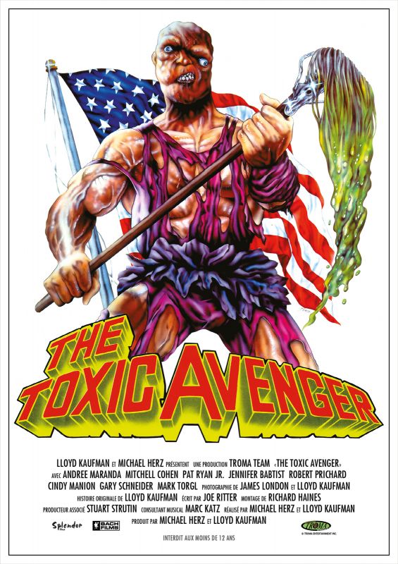 Affiche du film Toxic Avenger (1984) de Lloyd Kaufman. Voir Toxic Avenger en streaming / torrent sur meilleurs-films.fr