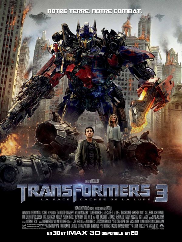 Affiche du film Transformers 3 – La Face cachée de la Lune (2011) de Michael Bay Affiche du film Transformers 3 – La Face cachée de la Lune (2011) de Michael Bay. Voir Transformers 3 – La Face cachée de la Lune en streaming / torrent sur meilleurs-films.fr