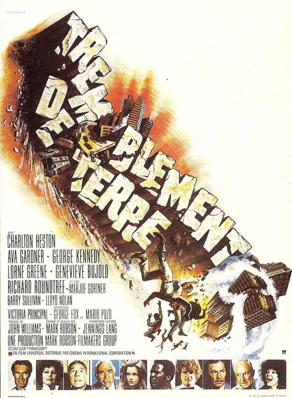 Affiche du film Tremblement de terre (1974) de Mark Robson. Voir Tremblement de terre en streaming / torrent sur meilleurs-films.fr