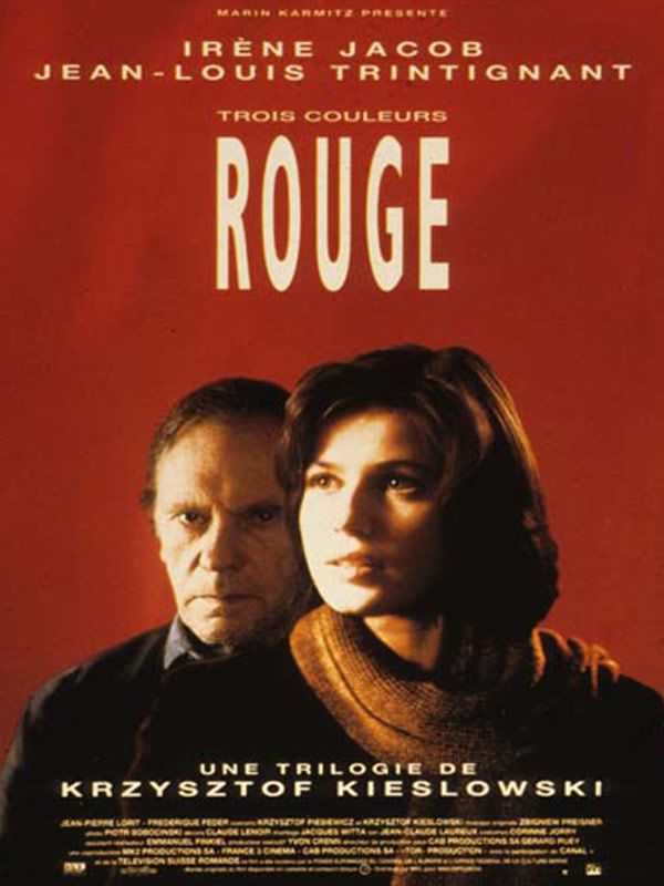 Affiche du film Trois couleurs – Rouge (1994) de Krzysztof Kieslowski. Voir Trois couleurs – Rouge en streaming / torrent sur meilleurs-films.fr