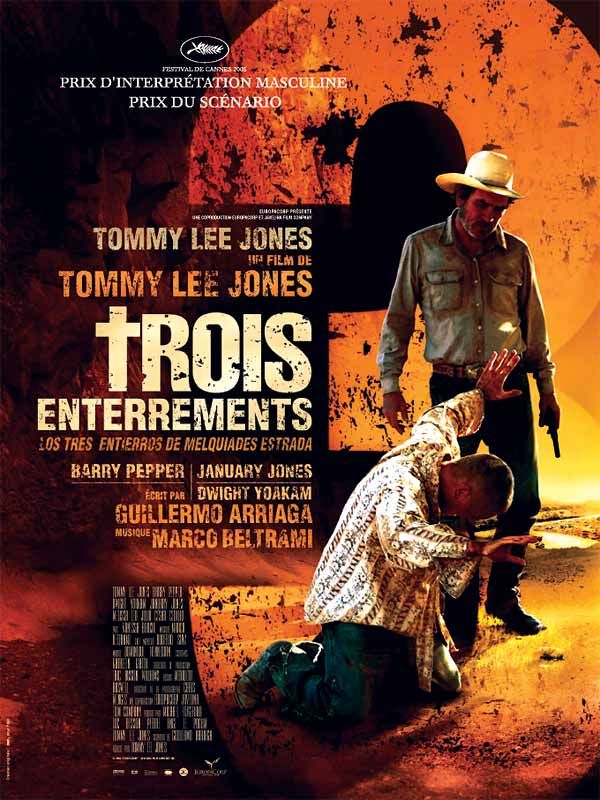 Affiche du film Trois enterrements (2005) de Tommy Lee Jones. Voir Trois enterrements en streaming / torrent sur meilleurs-films.fr