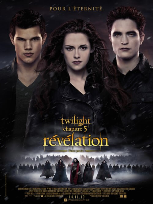 Affiche du film Twilight – Chapitre 5 : Révélation 2e partie (2012) de Bill Condon Affiche du film Twilight – Chapitre 5 : Révélation 2e partie (2012) de Bill Condon. Voir Twilight – Chapitre 5 : Révélation 2e partie en streaming / torrent sur meilleurs-films.fr