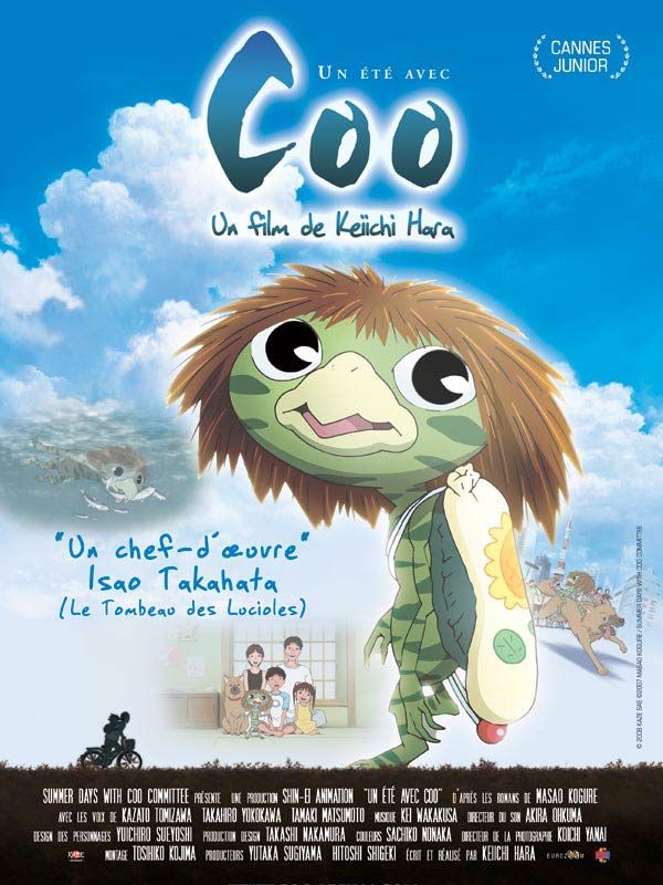 Affiche du film Un été avec Coo (2007) de Keiichi Hara. Voir Un été avec Coo en streaming / torrent sur meilleurs-films.fr